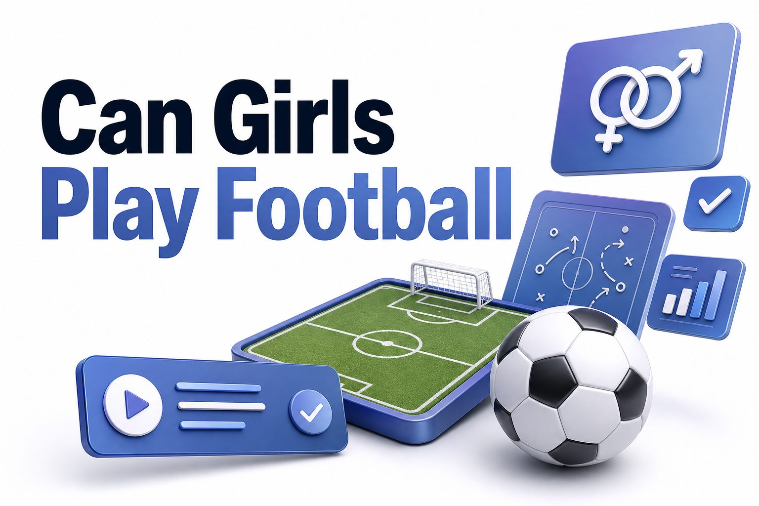Girls playing football together on a sunny field